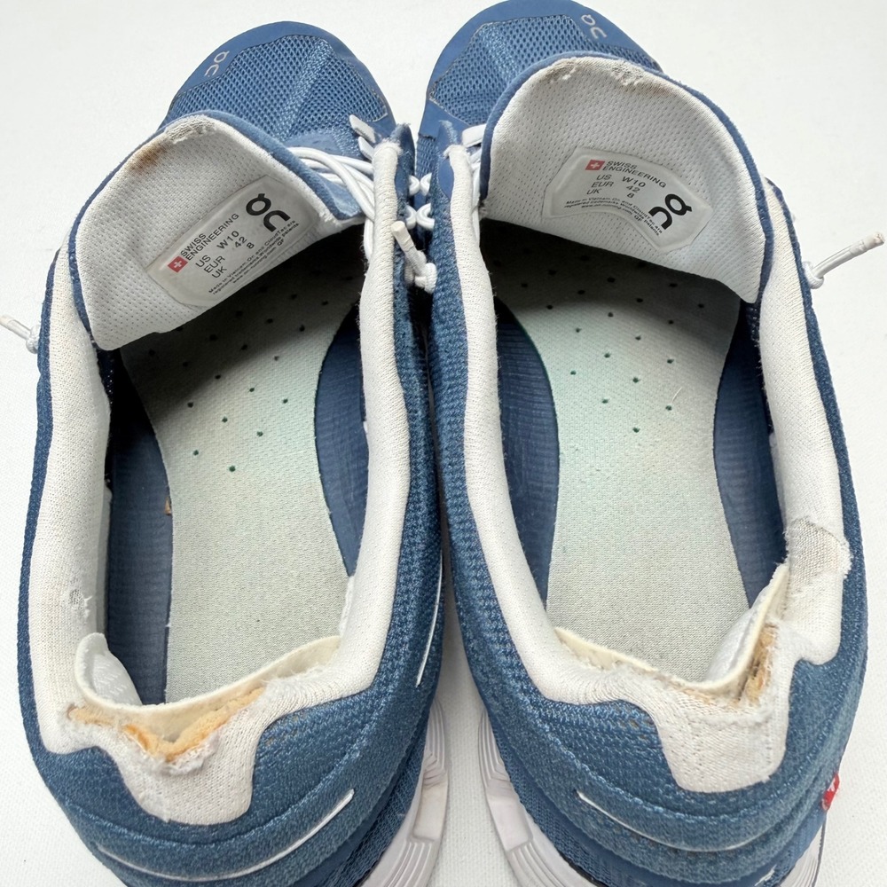 On Cloud 5 Running Shoes Womens 10 Denim Blue White Speed Laces Sneakers  FLAWED - Picture 6 of 10